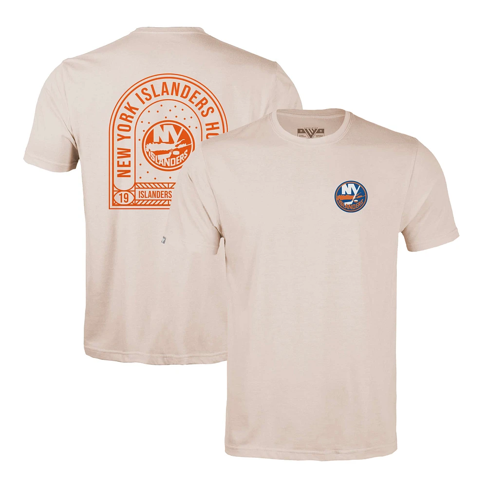 Men's Levelwear Khaki New York Islanders Richmond Stained Glass T-Shirt