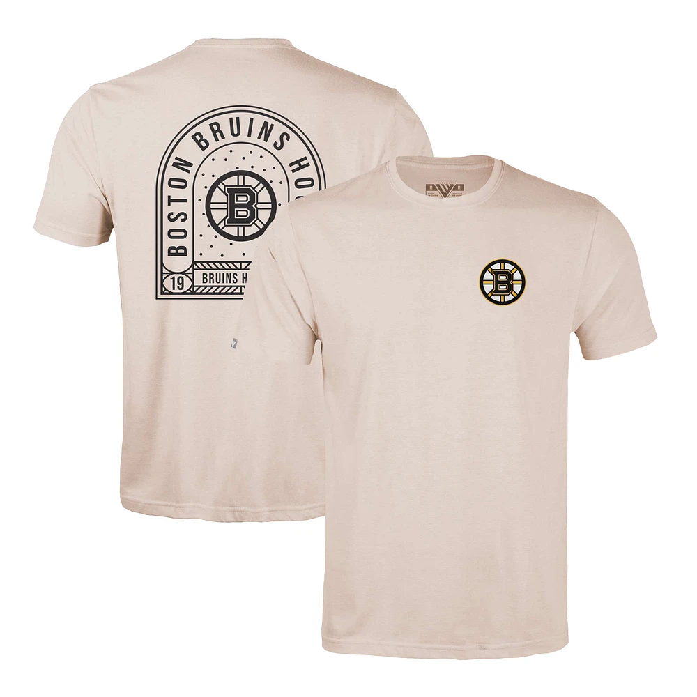 Men's Levelwear Khaki Boston Bruins Richmond Stained Glass T-Shirt