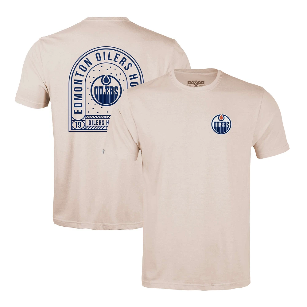 Men's Levelwear Khaki Edmonton Oilers Richmond Stained Glass T-Shirt