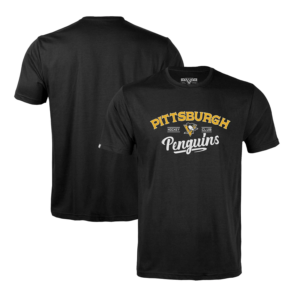 Men's Levelwear Black Pittsburgh Penguins Richmond Ice Wall T-Shirt