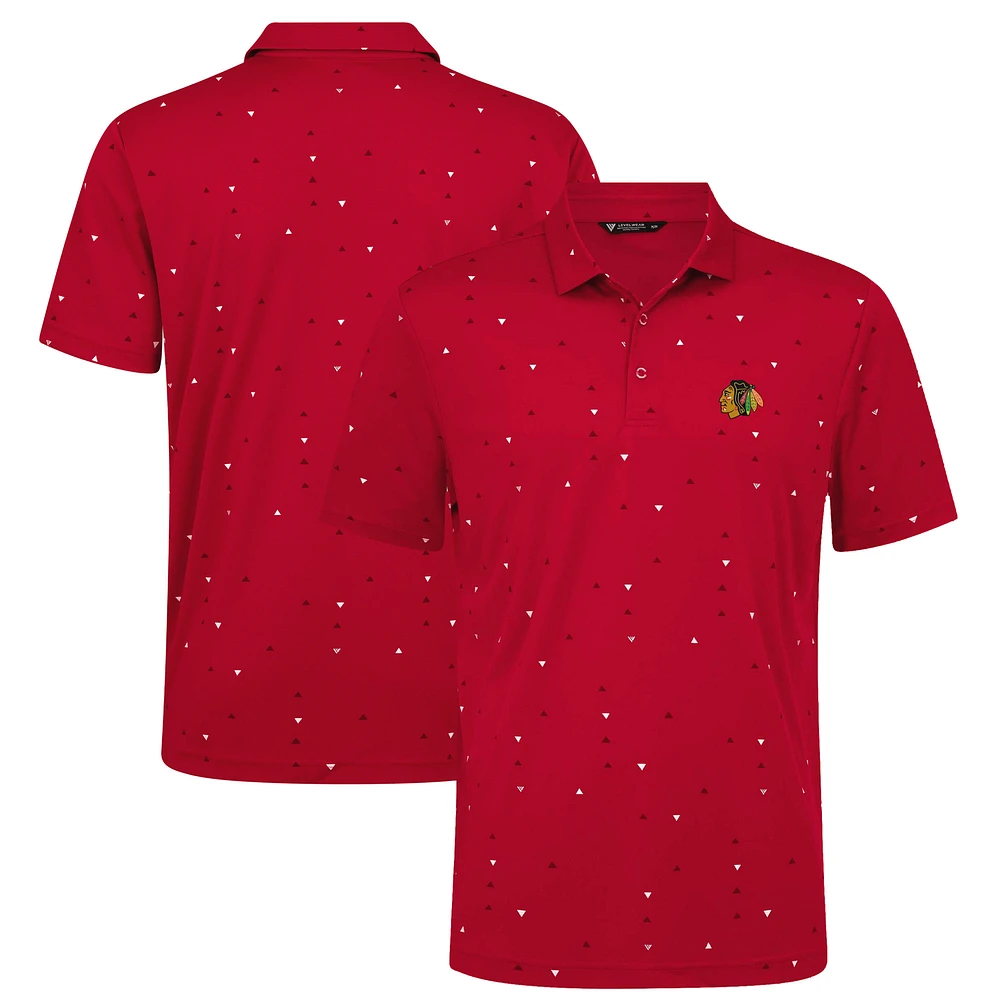 Men's Levelwear Red Chicago Blackhawks Confetti Insignia Core Polo