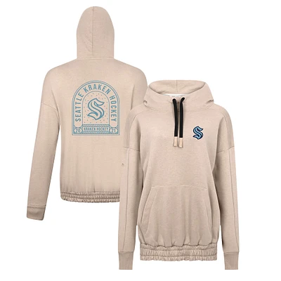 Women's Levelwear Khaki Seattle Kraken Waterfall Stained Glass Pullover Hoodie