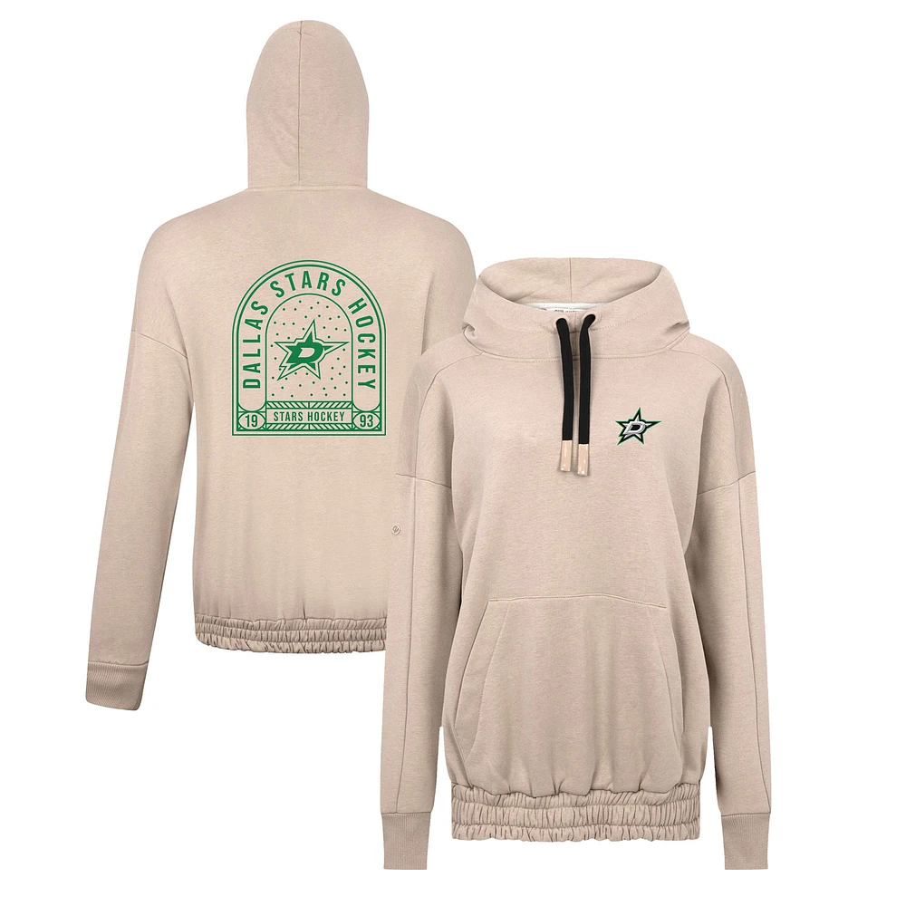 Women's Levelwear Khaki Dallas Stars Waterfall Stained Glass Pullover Hoodie