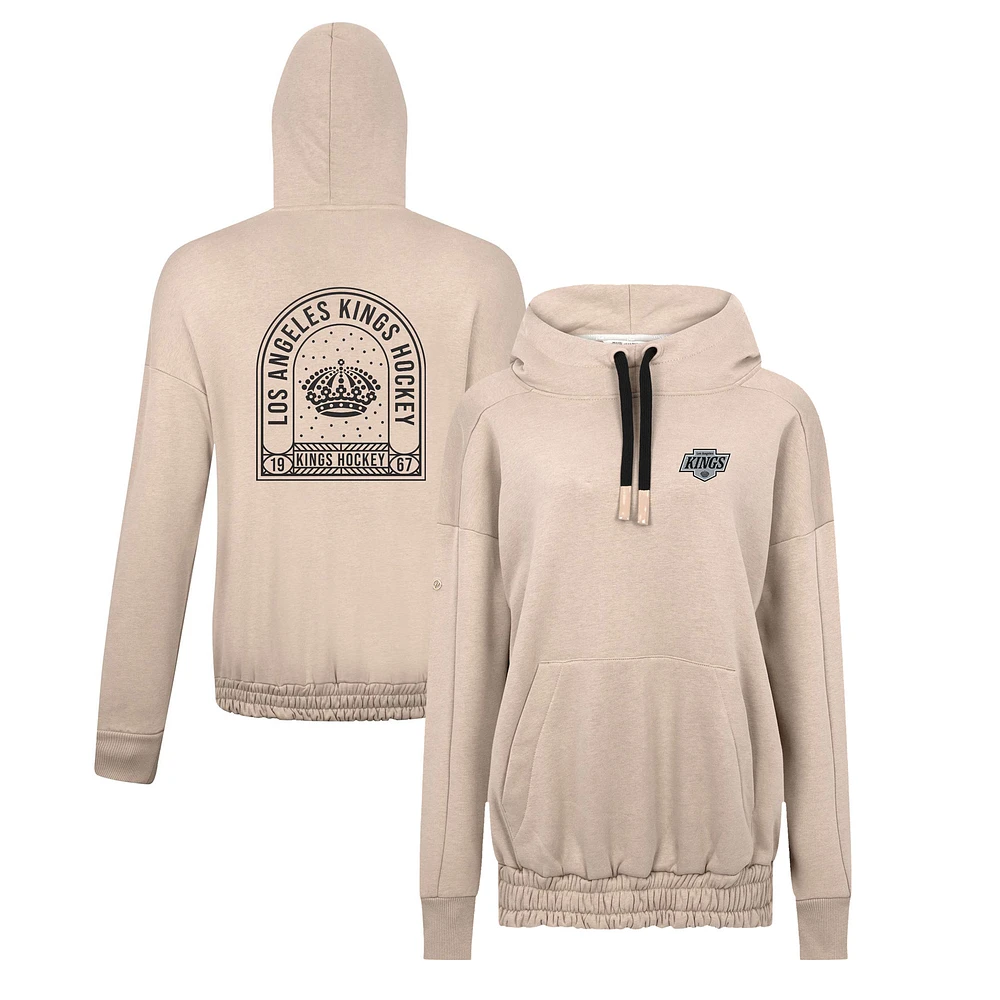 Women's Levelwear Khaki Los Angeles Kings Waterfall Stained Glass Pullover Hoodie
