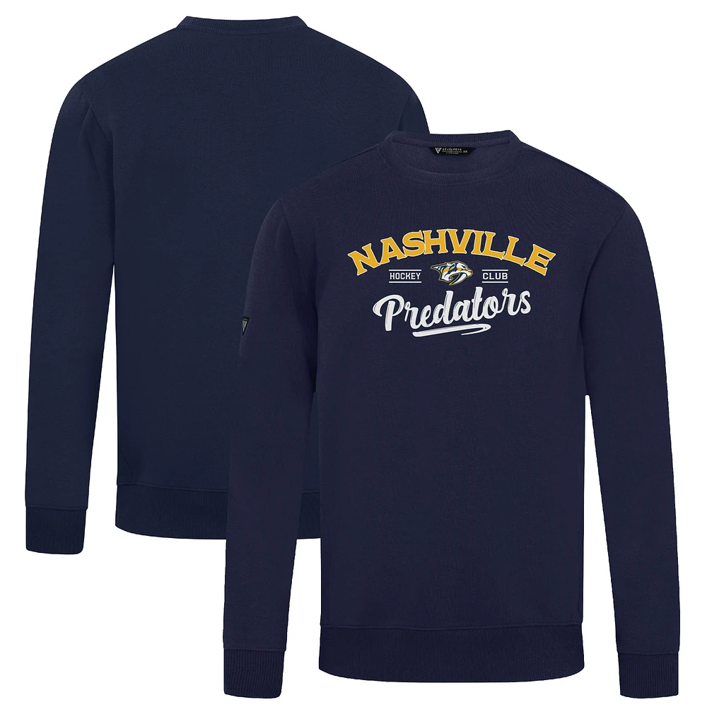 Men's Levelwear Navy Nashville Predators Zane Ice Wall Pullover Sweatshirt