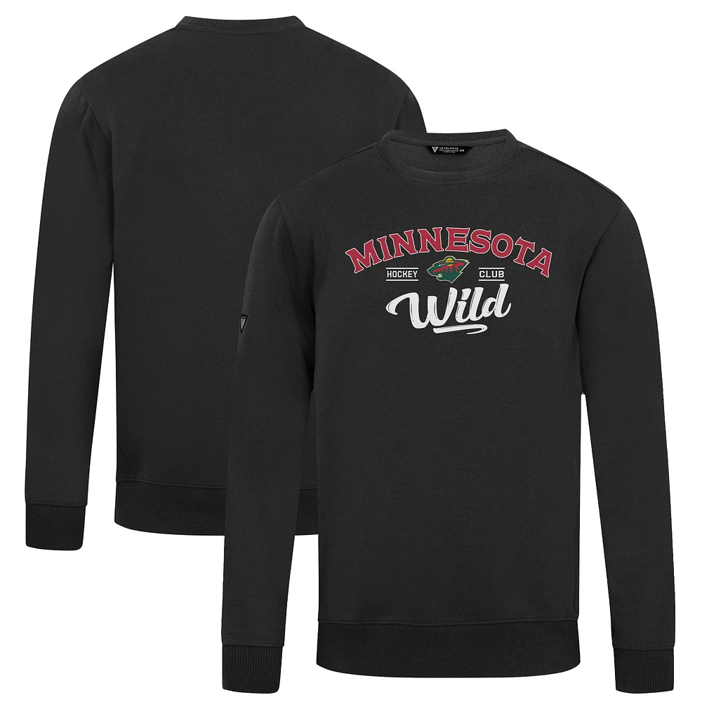 Men's Levelwear Black Minnesota Wild Zane Ice Wall Pullover Sweatshirt