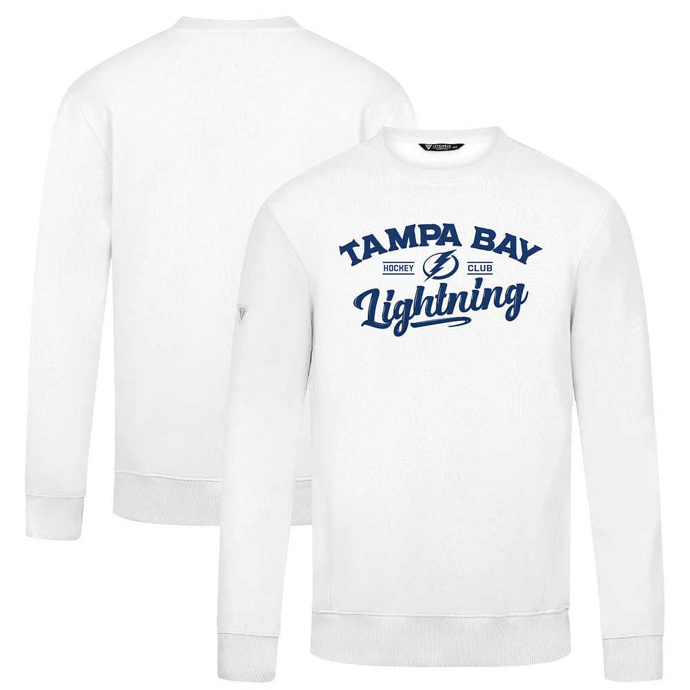 Men's Levelwear White Tampa Bay Lightning Zane Ice Wall Pullover Sweatshirt