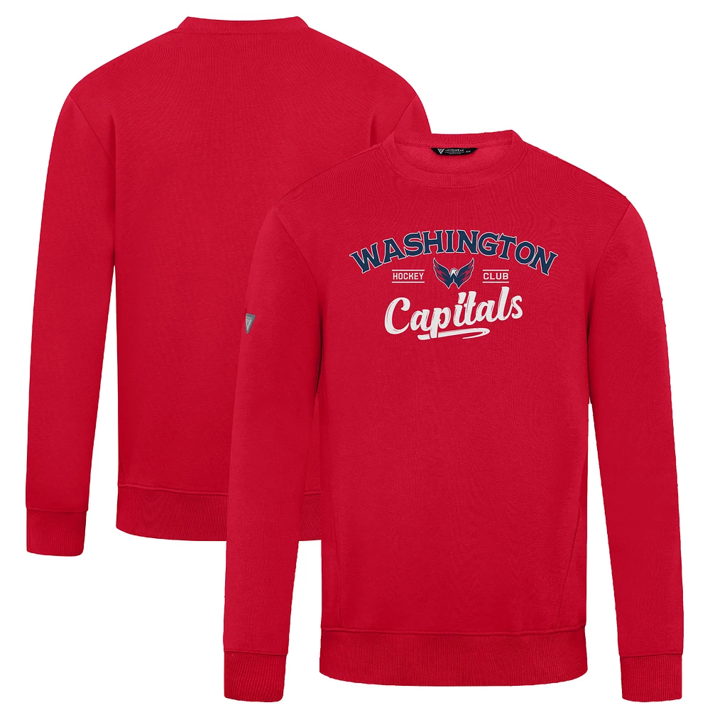 Men's Levelwear Red Washington Capitals Zane Ice Wall Pullover Sweatshirt