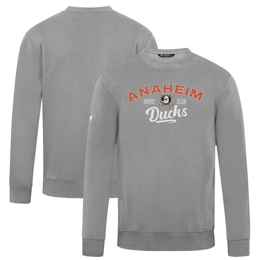 Men's Levelwear Gray Anaheim Ducks Zane Ice Wall Pullover Sweatshirt