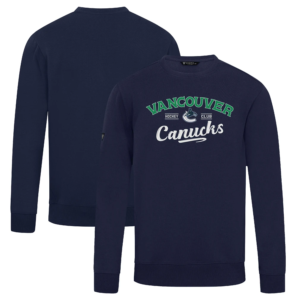 Men's Levelwear Navy Vancouver Canucks Zane Ice Wall Pullover Sweatshirt