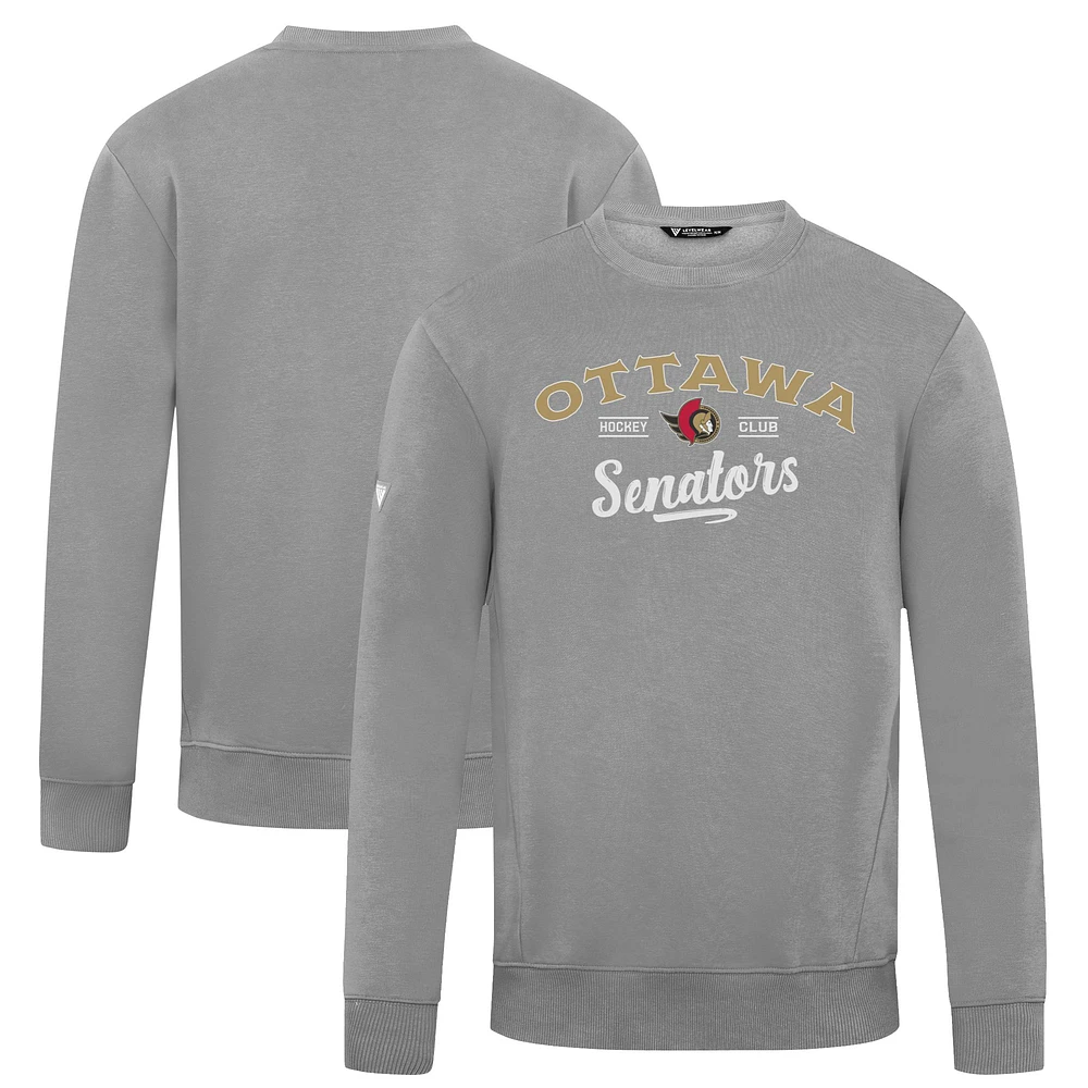 Men's Levelwear Gray Ottawa Senators Zane Ice Wall Pullover Sweatshirt