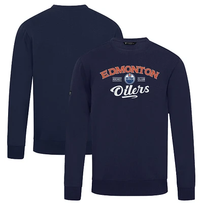 Men's Levelwear Navy Edmonton Oilers Zane Ice Wall Pullover Sweatshirt