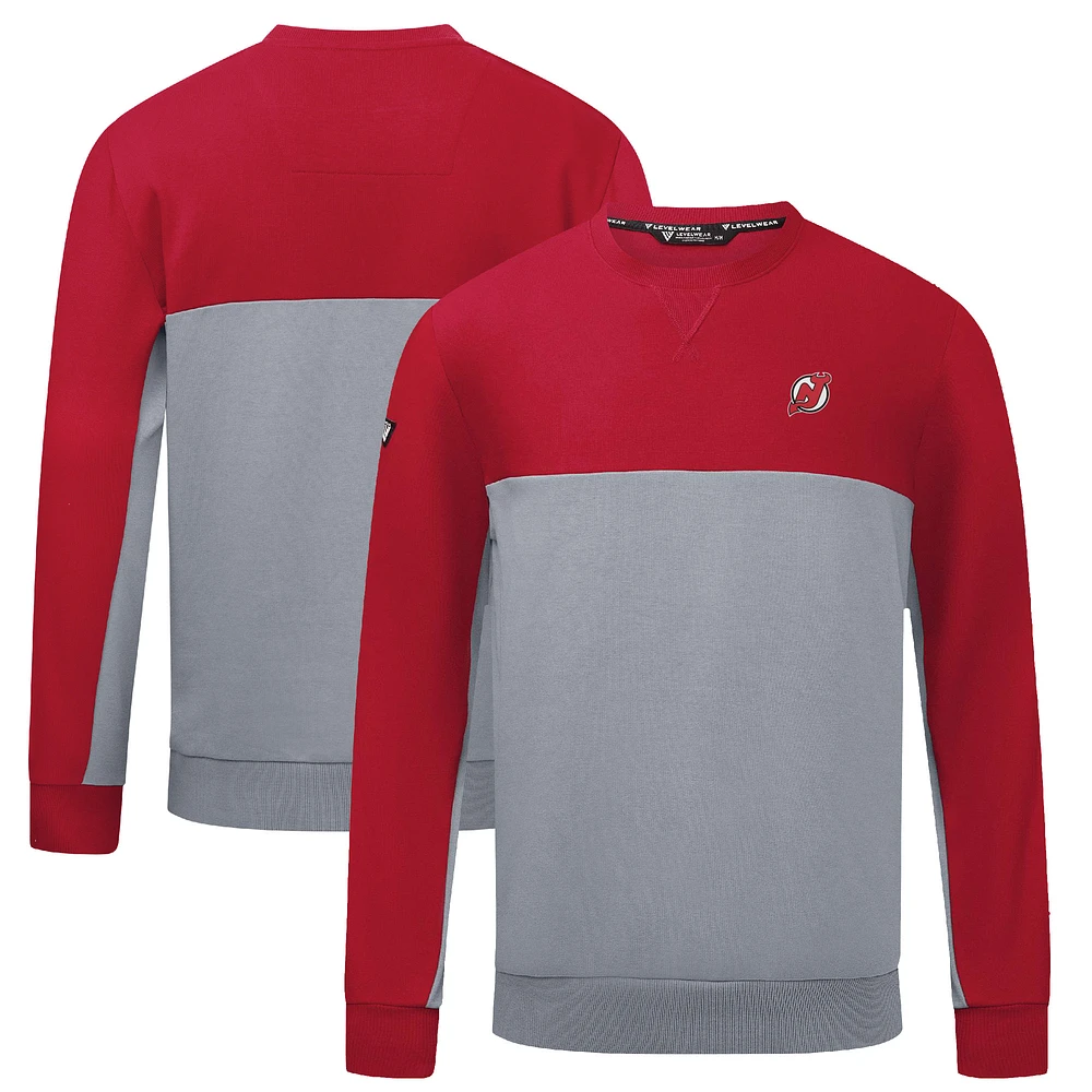 Men's Levelwear Red/Gray New Jersey Devils Legacy Pullover Sweatshirt