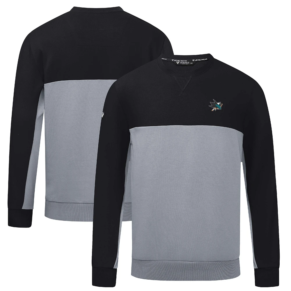 Men's Levelwear Black/Gray San Jose Sharks Legacy Pullover Sweatshirt