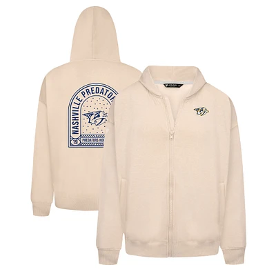 Men's Levelwear Khaki Nashville Predators Uphill Stained Glass Full-Zip Hoodie Jacket