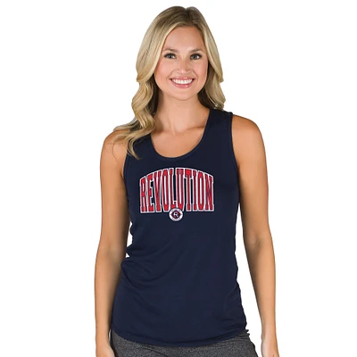 Women's Concepts Sport Navy New England Revolution Marathon Racerback Scoop Neck Tank Top
