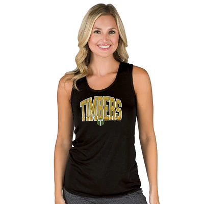 Women's Concepts Sport Black Portland Timbers Marathon Racerback Scoop Neck Tank Top