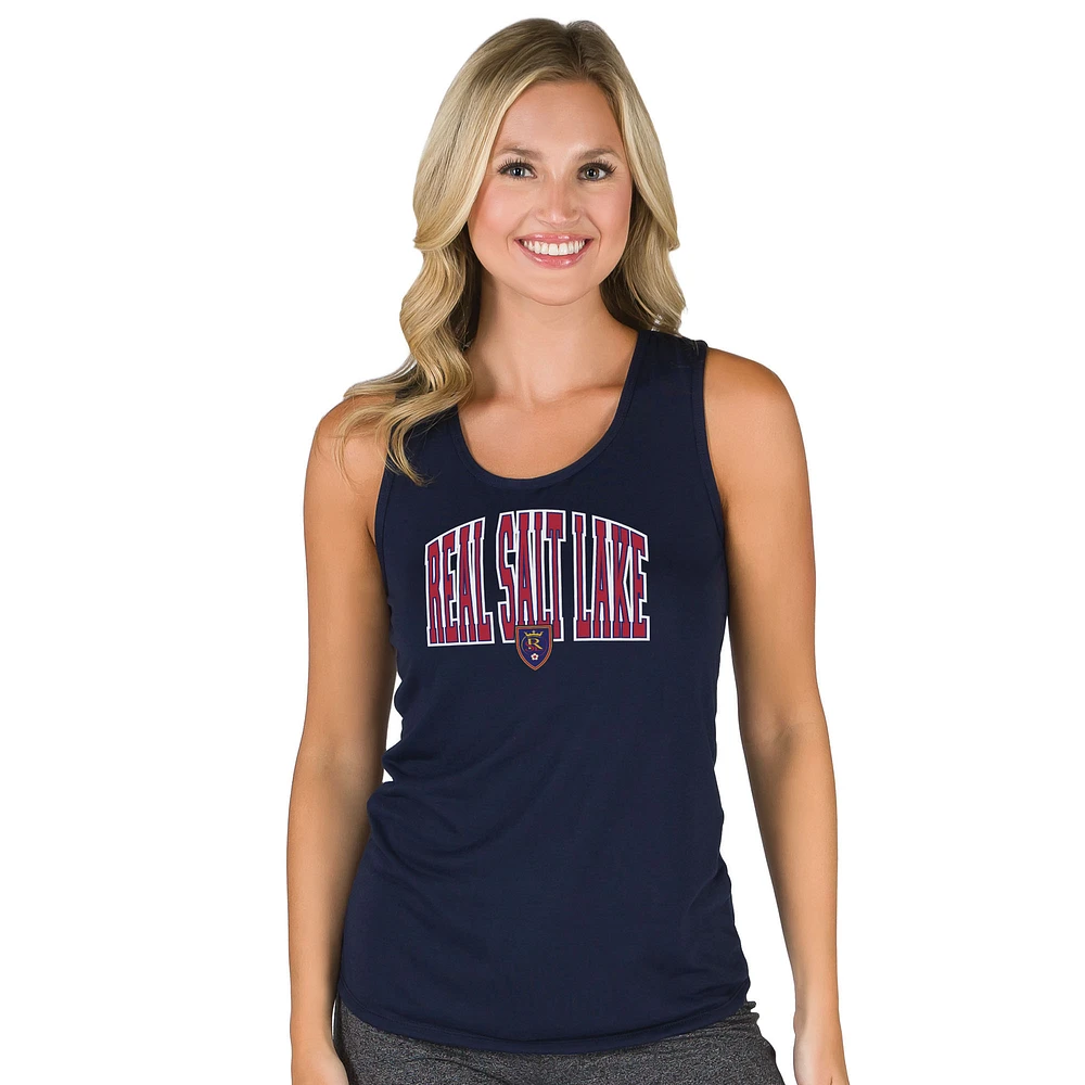 Women's Concepts Sport Navy Real Salt Lake Marathon Racerback Scoop Neck Tank Top