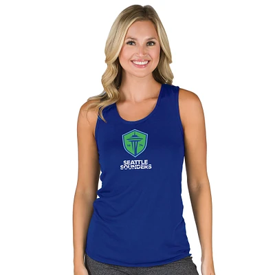 Women's Concepts Sport Blue Seattle Sounders FC Marathon Racerback Scoop Neck Tank Top