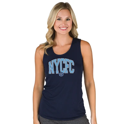 Women's Concepts Sport Navy New York City FC Marathon Racerback Scoop Neck Tank Top