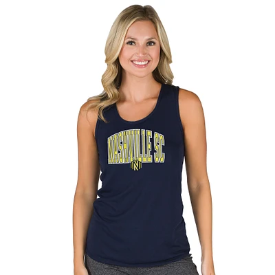 Women's Concepts Sport Navy Nashville SC Marathon Racerback Scoop Neck Tank Top