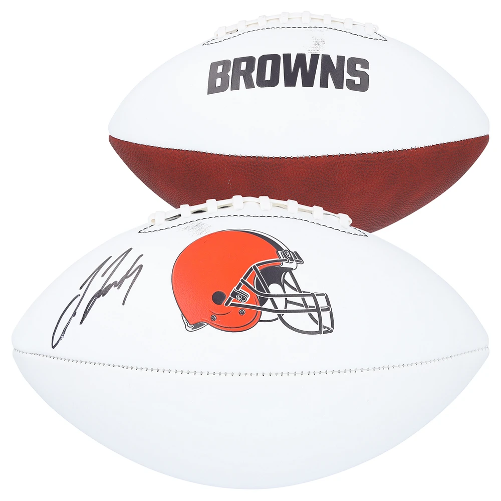 Jerry Jeudy Cleveland Browns Autographed Franklin White Panel Football