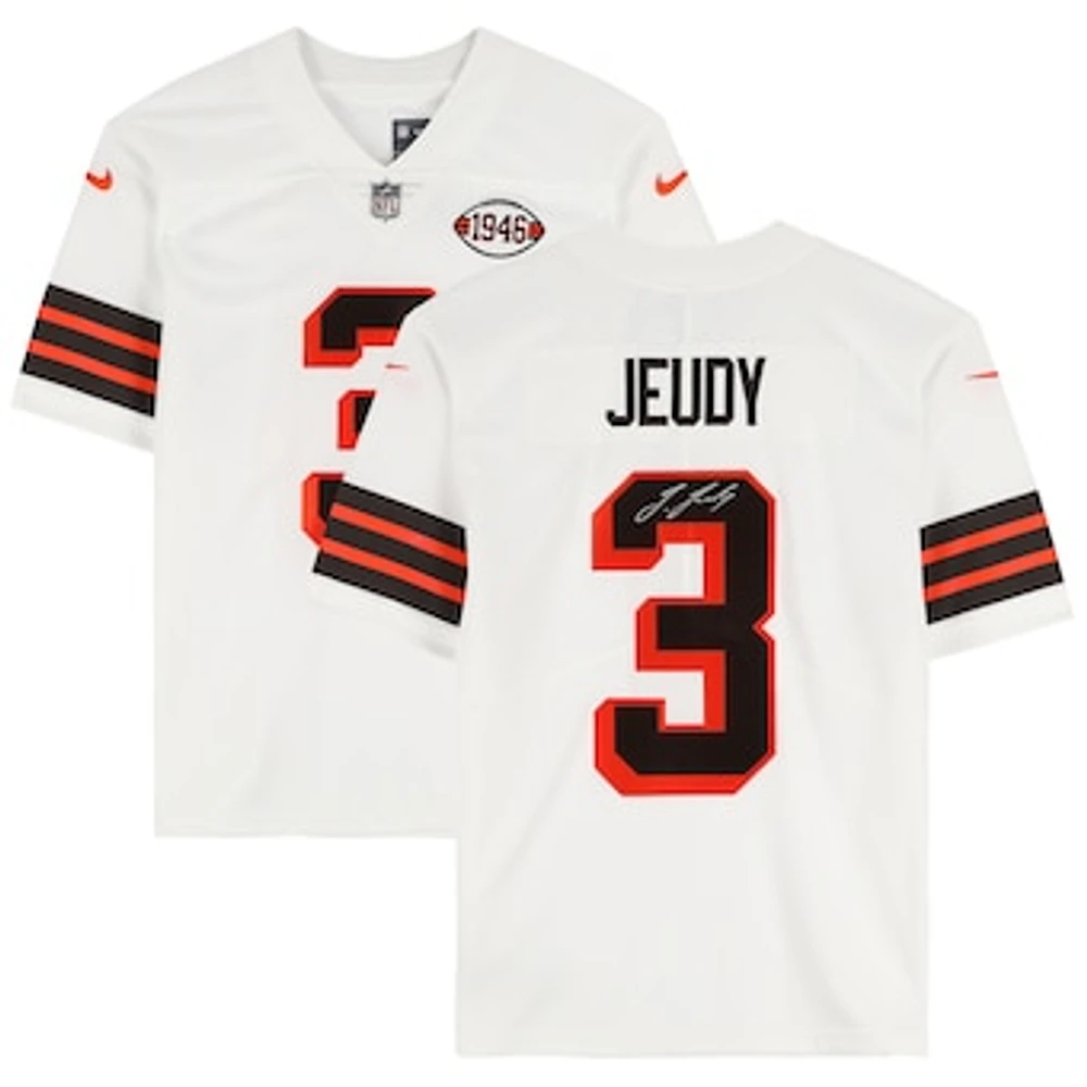 Jerry Jeudy Cleveland Browns Autographed White Nike Limited Jersey