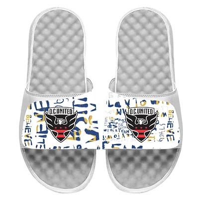Youth ISlide White D.C. United Kick Cancer Slide Sandals