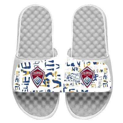 Youth ISlide White Colorado Rapids Kick Cancer Slide Sandals