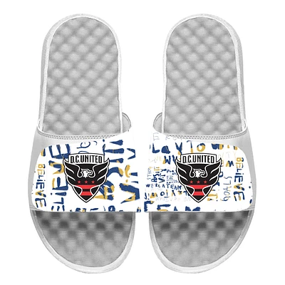 Men's ISlide White D.C. United Kick Cancer Slide Sandals