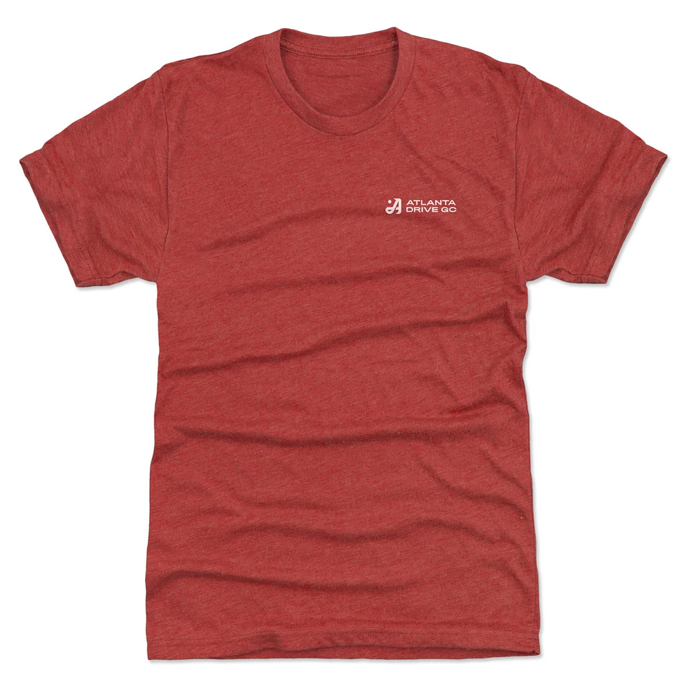 Men's 500 Level Heather Red Atlanta Drive GC TGL Team Wordmark Premium Tri-Blend T-Shirt