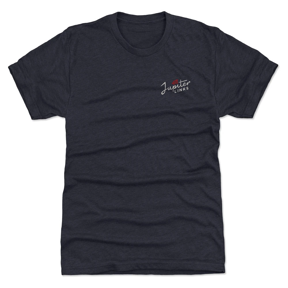 Men's 500 Level Heather Navy Jupiter Links Golf Club TGL Team Wordmark Premium Tri-Blend T-Shirt