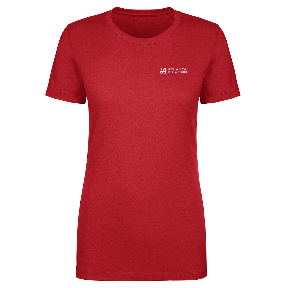 Women's 500 Level Red Atlanta Drive GC TGL Primary Wordmark Team T-Shirt