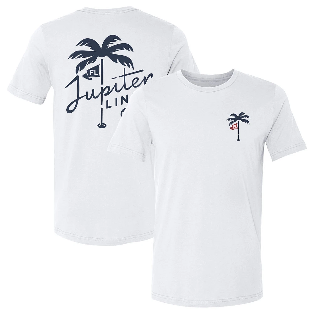 Men's 500 Level White Jupiter Links Golf Club TGL Primary Logo Lockup Wordmark Team T-Shirt
