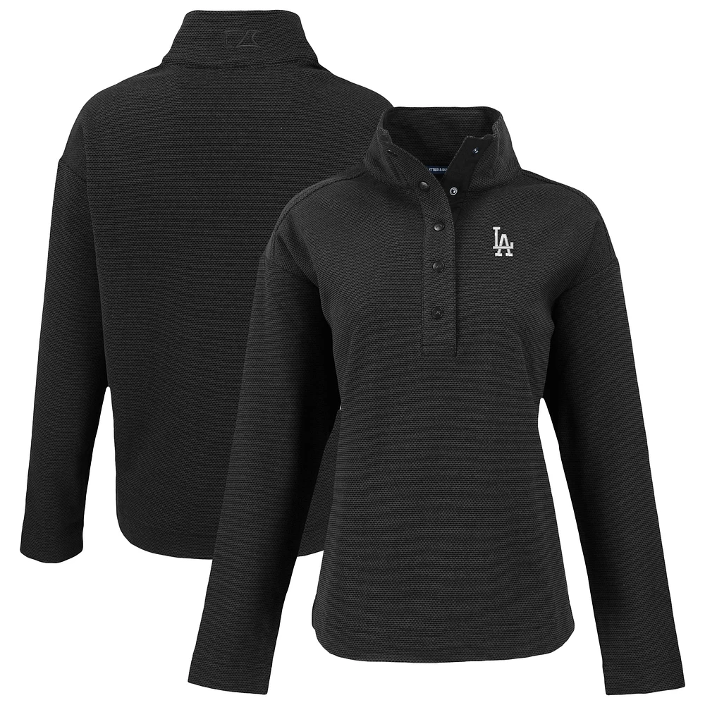 Women's Cutter & Buck Los Angeles Dodgers Hunts Point Eco Half-Snap Jacket