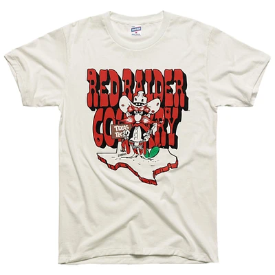 Unisex Charlie Hustle White Texas Tech Red Raiders Texas Is Red Raider Country Retro T-Shirt