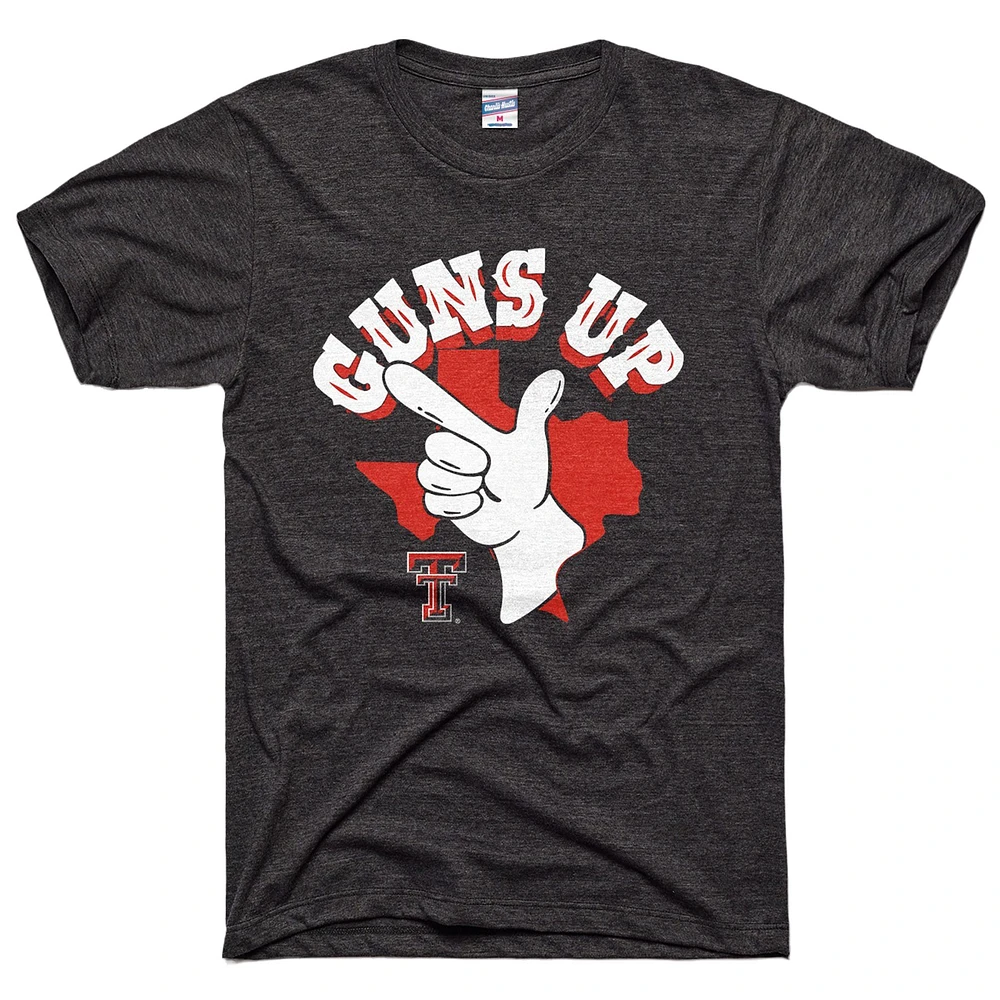 Unisex Charlie Hustle Black Texas Tech Red Raiders Guns Up Tri-Blend T-Shirt