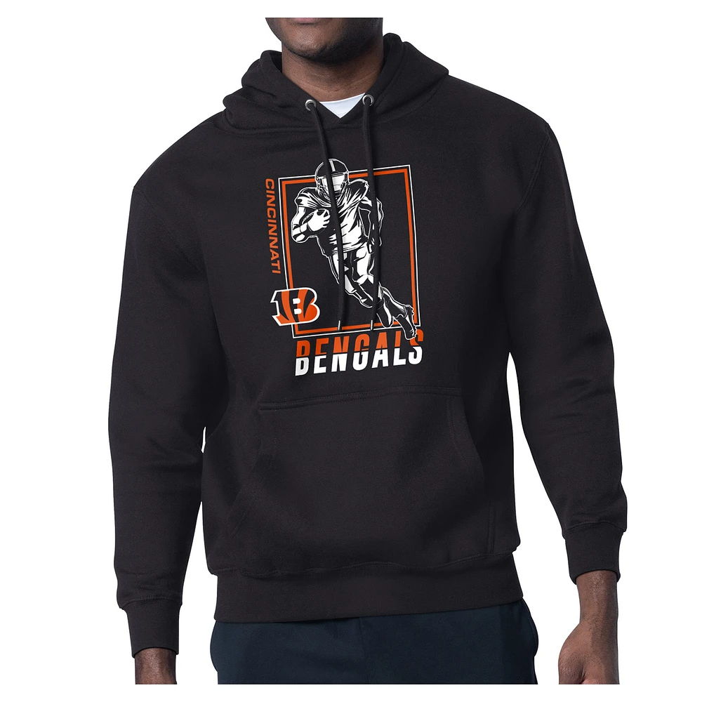 Men's Starter Black Cincinnati Bengals Player Grid Pullover Hoodie