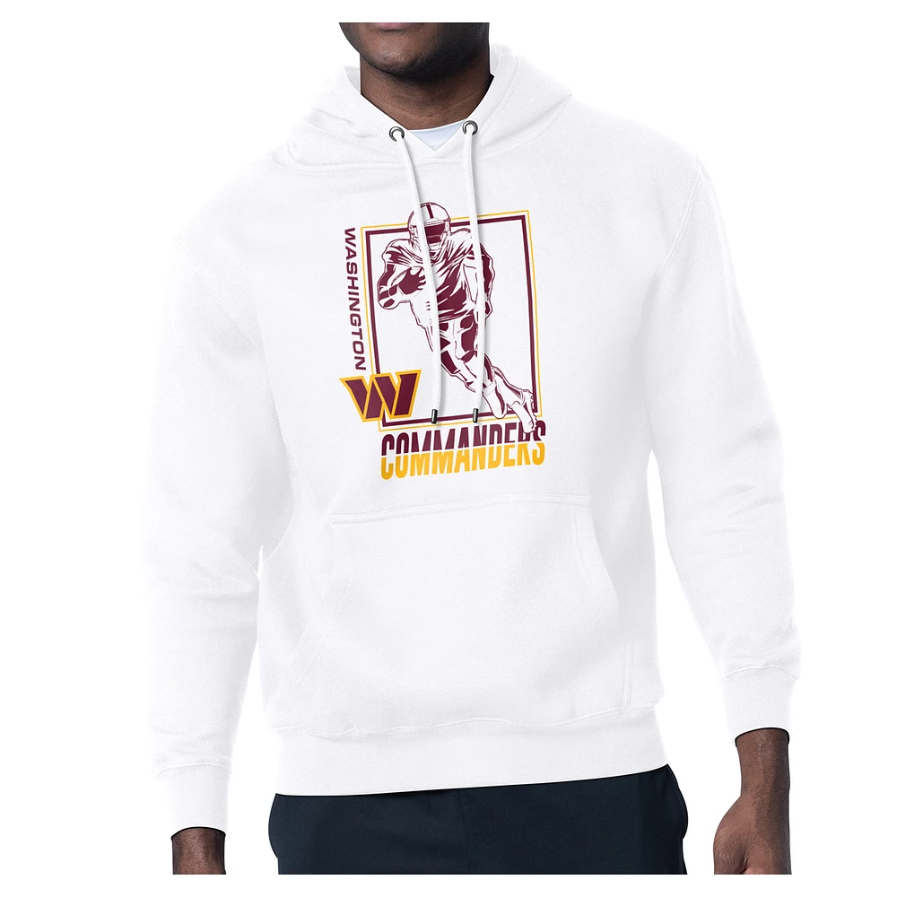 Men's Starter White Washington Commanders Player Grid Pullover Hoodie