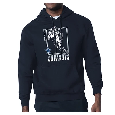 Men's Starter Navy Dallas Cowboys Player Grid Pullover Hoodie