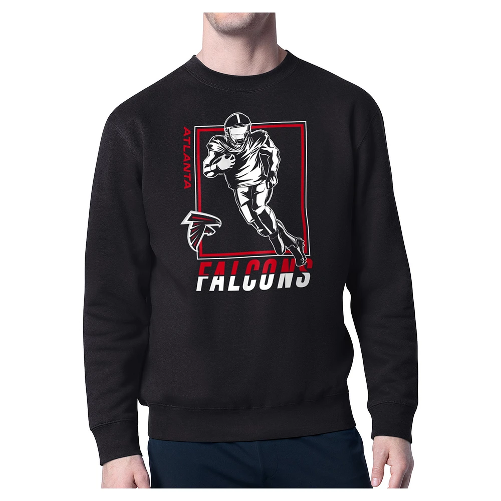 Men's Starter Black Atlanta Falcons Player Grid Pullover Sweatshirt