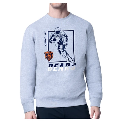 Men's Starter Heather Gray Chicago Bears Player Grid Pullover Sweatshirt