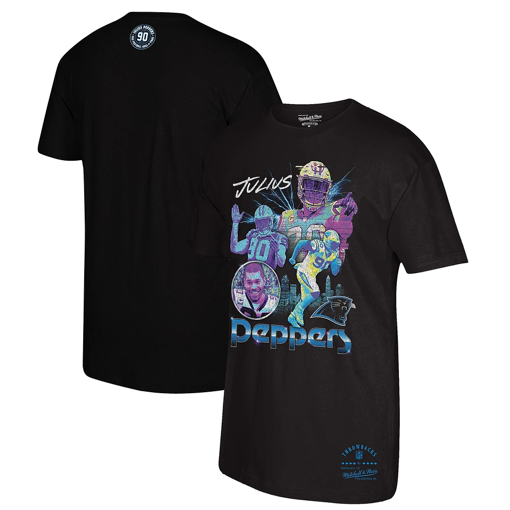 Men's Mitchell & Ness Julius Peppers Charcoal Carolina Panthers Concert T-Shirt