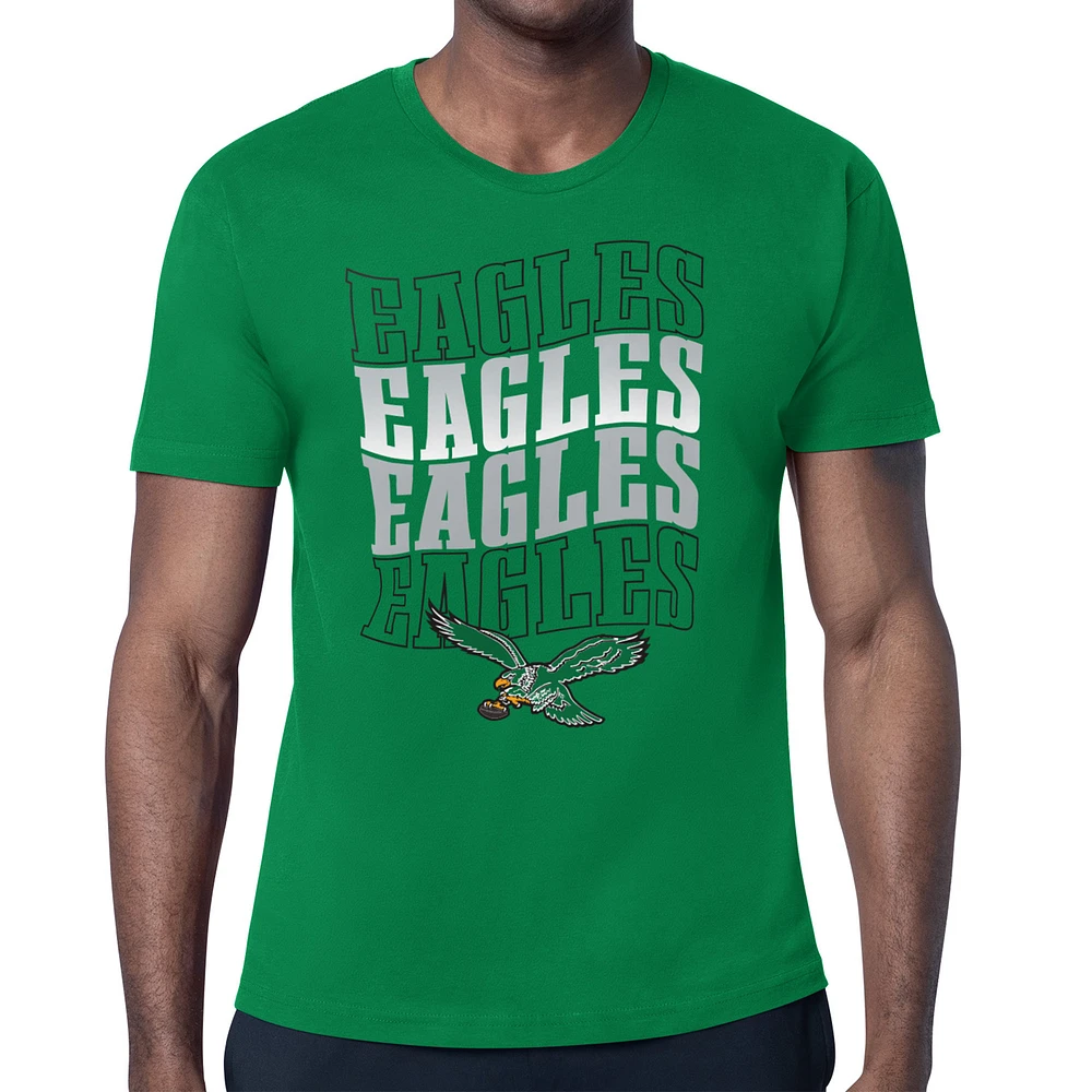 Men's Starter Kelly Green Philadelphia Eagles Stacked Retro Logo T-Shirt