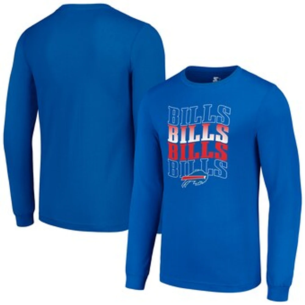 Men's Starter Royal Buffalo Bills Team Name Graphic Long Sleeve T-Shirt
