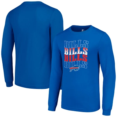 Men's Starter Royal Buffalo Bills Team Name Graphic Long Sleeve T-Shirt