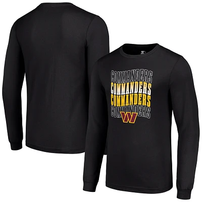 Men's Starter Black Washington Commanders Team Name Graphic Long Sleeve T-Shirt