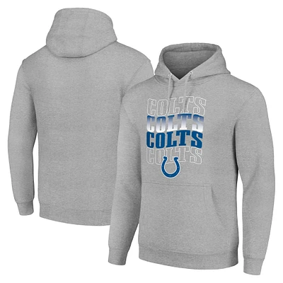 Men's Starter Heather Gray Indianapolis Colts Four Team Name Logo Fleece Pullover Hoodie