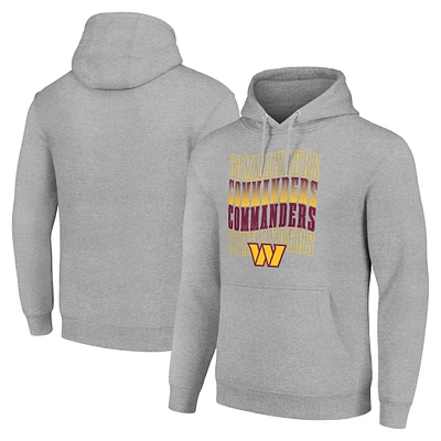 Men's Starter Heather Gray Washington Commanders Four Team Name Logo Fleece Pullover Hoodie