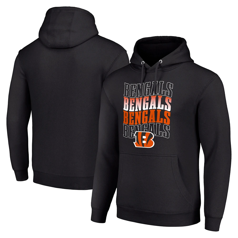 Men's Starter Cincinnati Bengals Four Team Name Logo Fleece Pullover Hoodie